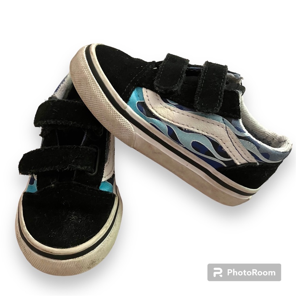 VANS Toddler Old Skool Velcro Blue Flame